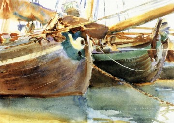  sargent - Barcos Venecia John Singer Sargent acuarela